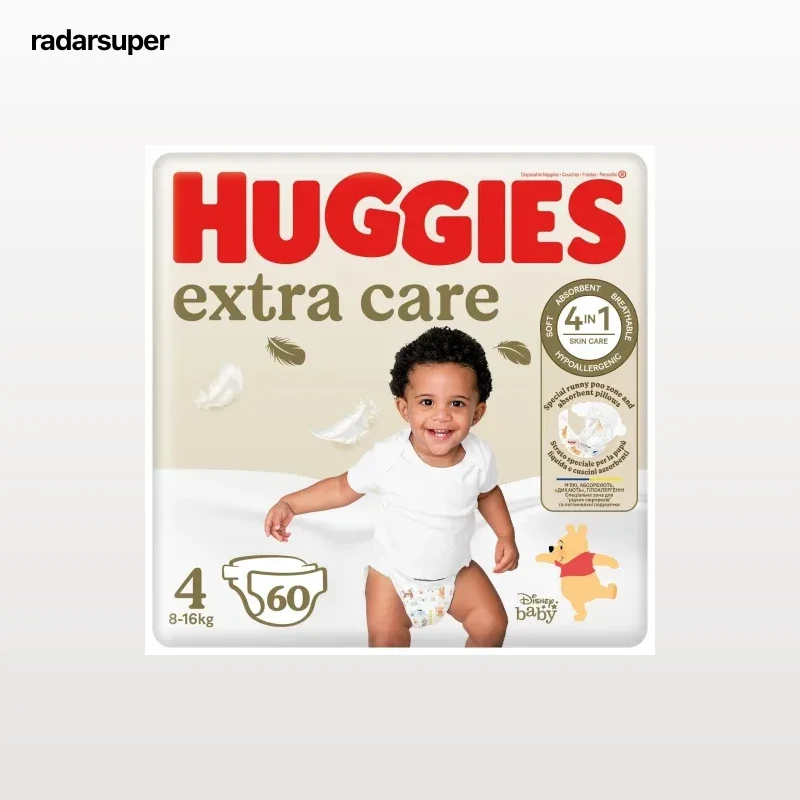 Pañales extra care Huggies T4 (8-16 kg) 60 ud.