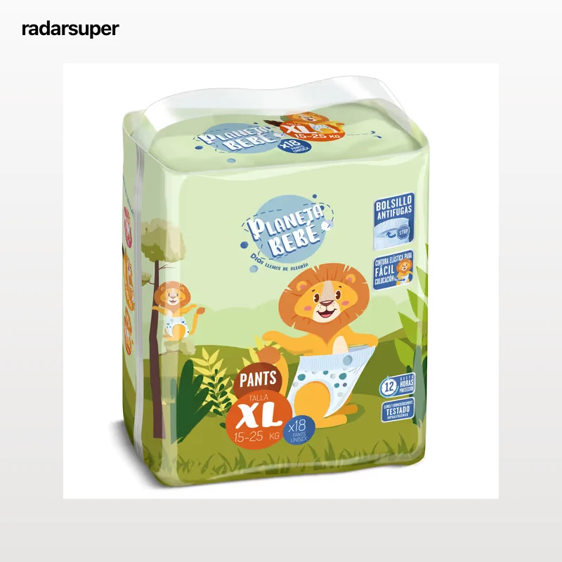Pañales pants 15-25 kg talla XL Dia Planeta Bebé 18 unidades