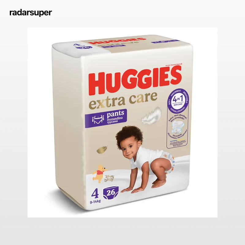 Pañales pants 9-14 kg talla 4 Huggies Extra Care 26 unidades
