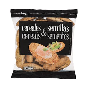Panecillos tostados cereales y semillas