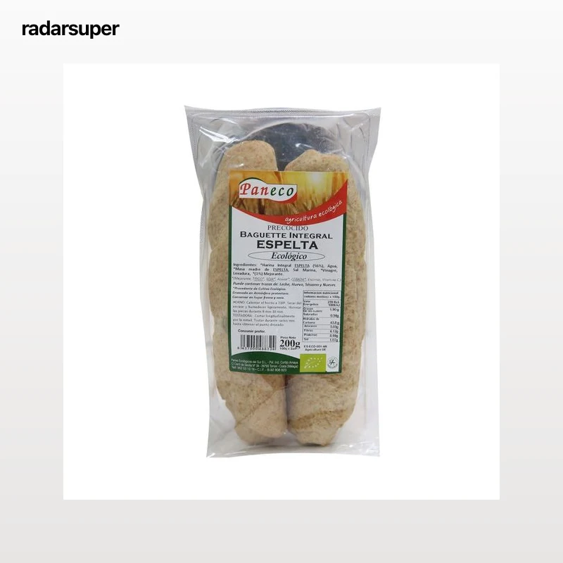 PANECO Baguette integral espelta, precocinada, ecológica PANECO 200 g.