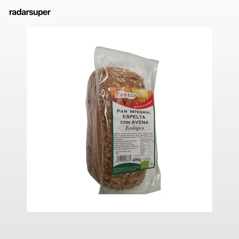 PANECO Pan molde integral de espelta con avena ecológico PANECO 400 g.