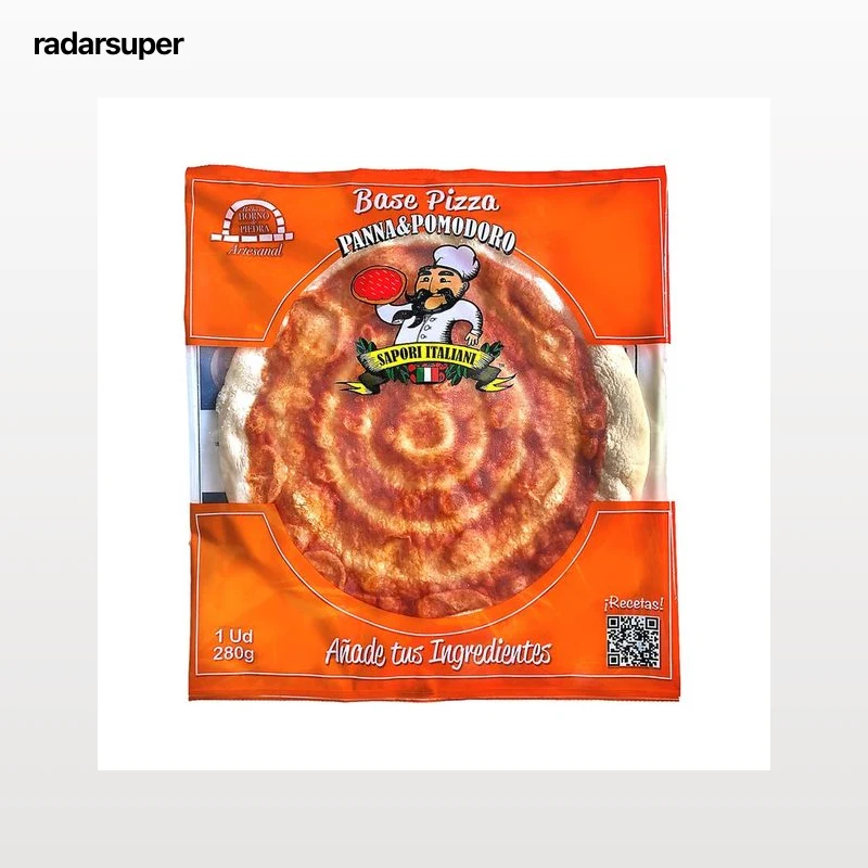 PANNA & POMODORO Base para pizza con tomate precocida en horno de piedra 280 g.