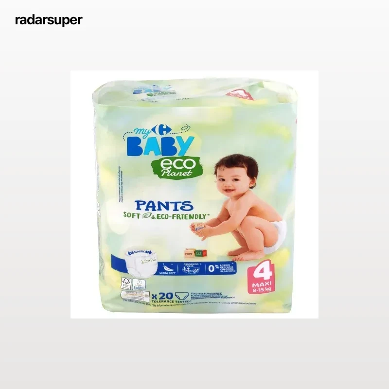 Pants soft & eco-friendly ecológico My Carrefour Baby T4 (8-15 kg) 20 ud.