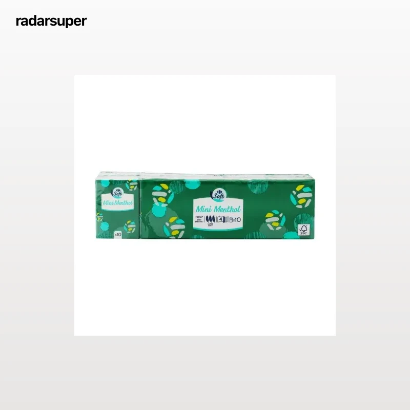 Pañuelo mini mentol Carrefour Soft paquete 10 ud.