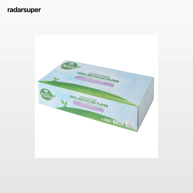 Pañuelos 3 capas resistente ecológico Carrefour Ecoplanet 100 ud.