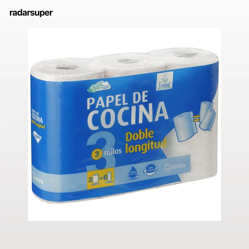 Papel de cocina Lanta pack-3 doble longitud