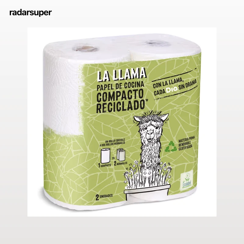 Papel de cocina reciclado Dia La Llama 2 unidades