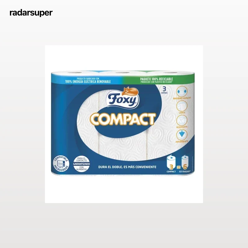 Papel de cocina Compact Foxy 3 rollos.