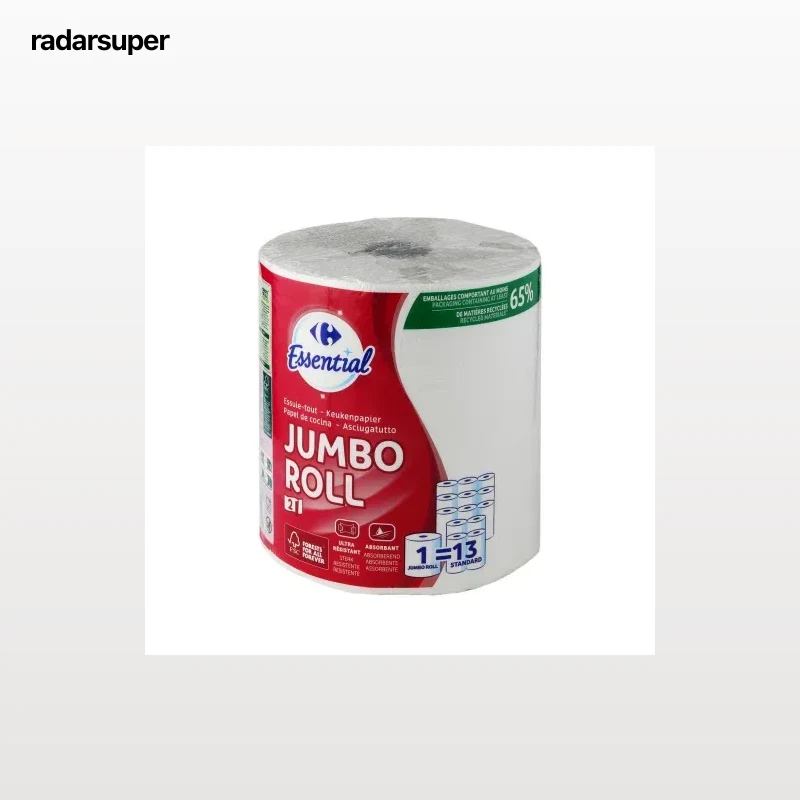 Papel de cocina resistente Jumbo Roll Carrefour Essential 1 rollo.