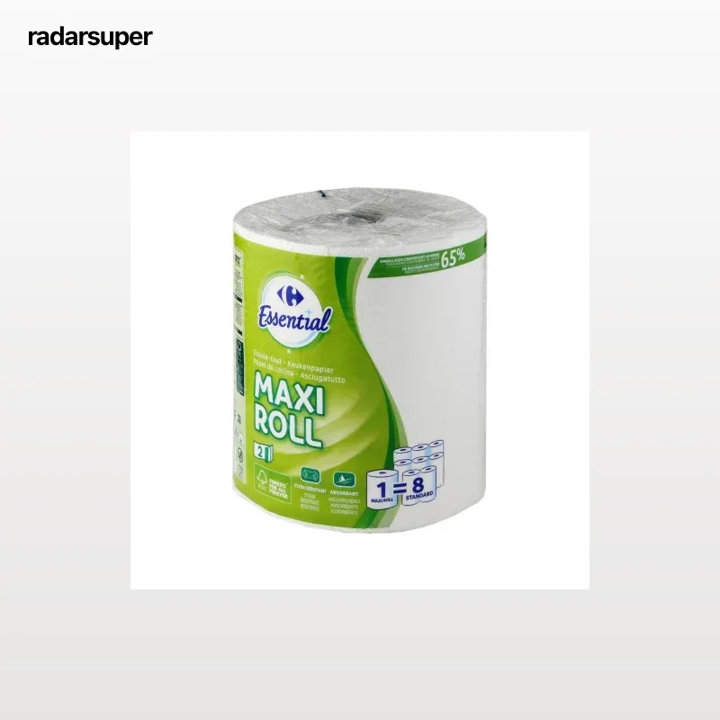 Papel de cocina resistente Maxi Roll Carrefour Essential 1 rollo.