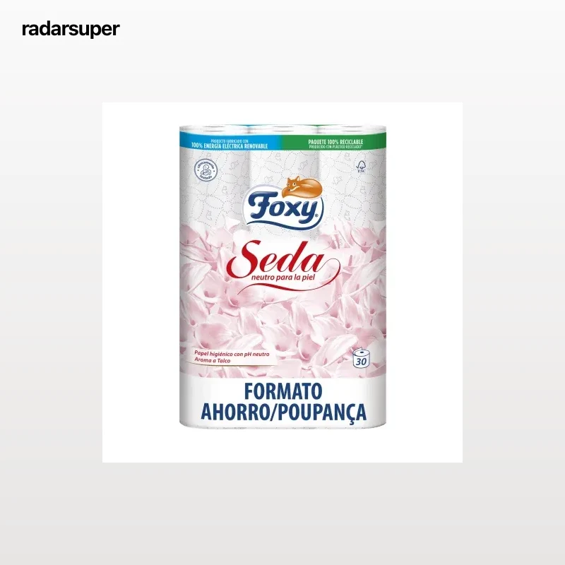 Papel higiénico 3 capas Seda Foxy 30 rollos.