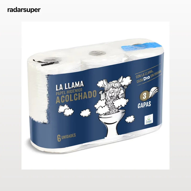 Papel higiénico acolchado 3 capas Dia La Llama 6 unidades