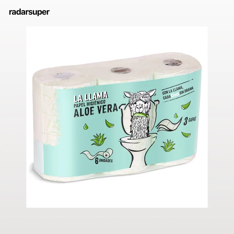 Papel higiénico aloe vera 3 capas Dia La Llama 6 unidades