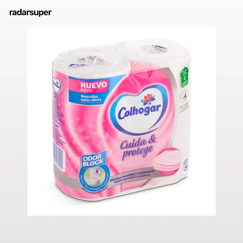 Papel higiénico cuida y protege 3 capas Colhogar bolsa 4 unidades