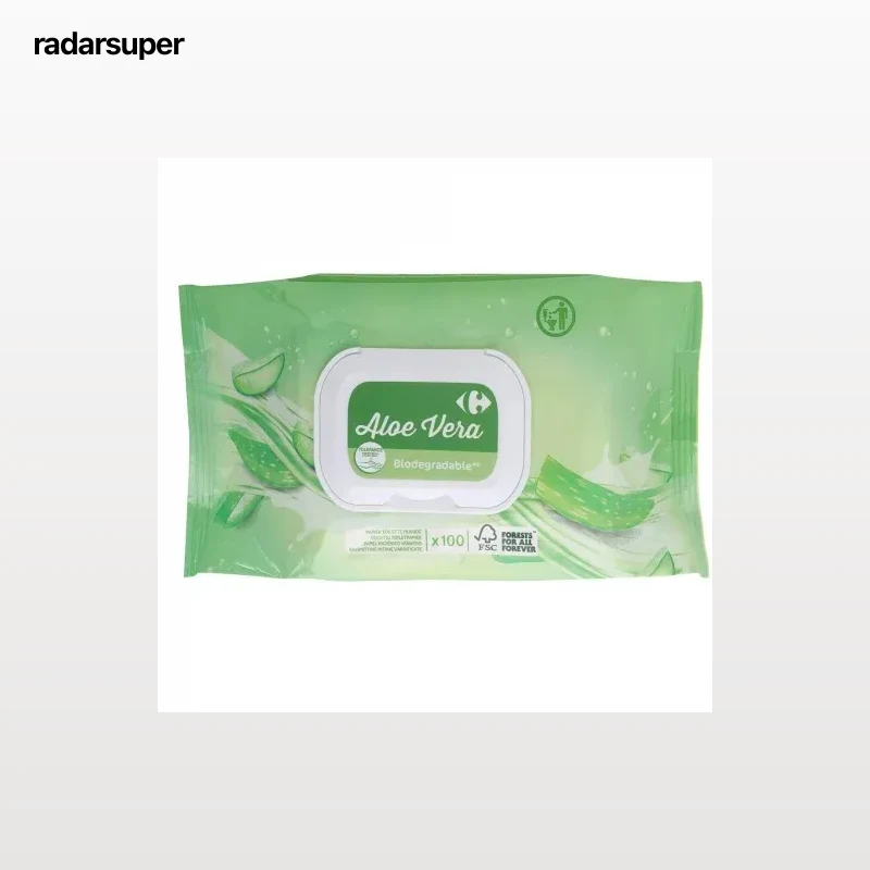 Papel higiénico húmedo aloe vera Carrefour 100 ud.