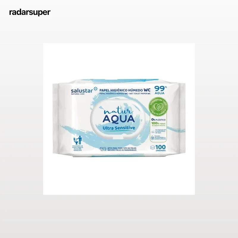 Papel higiénico húmedo Natur Aqua Naturalcare Salustar 100 ud.