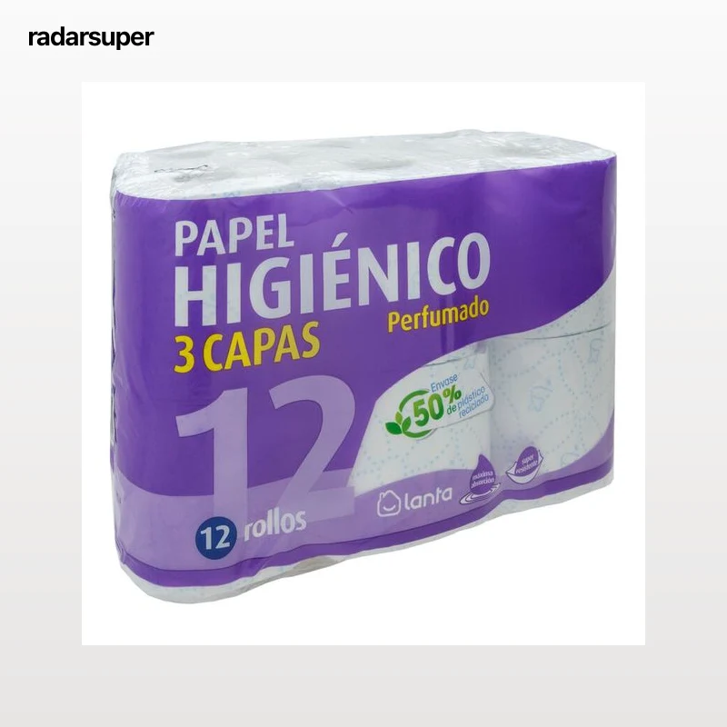 Papel higiénico Lanta 12 rollos 3 capas perfumado