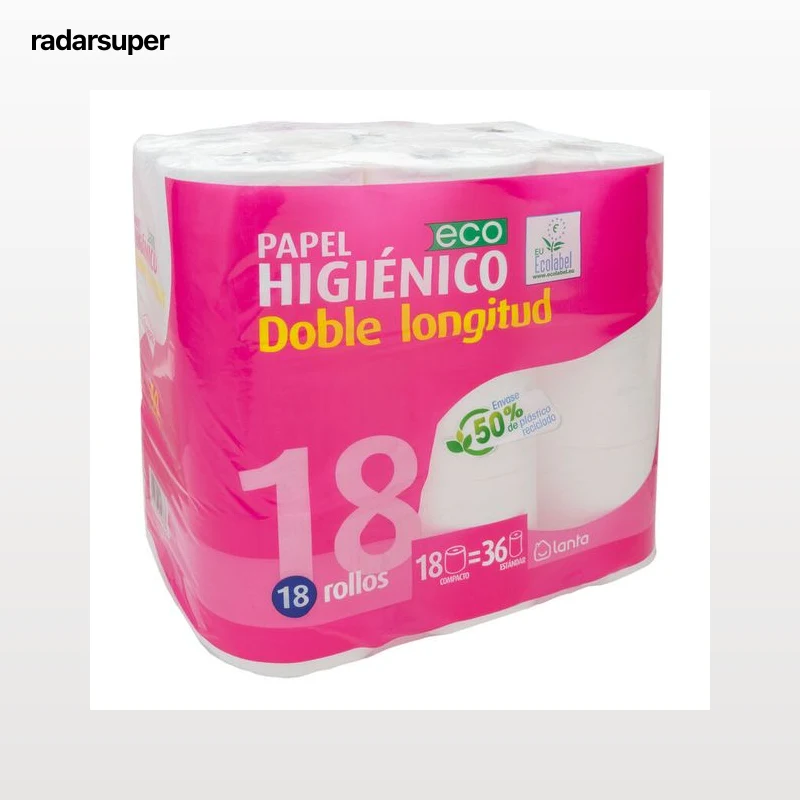 Papel higiénico Lanta 18 rollos doble longitud