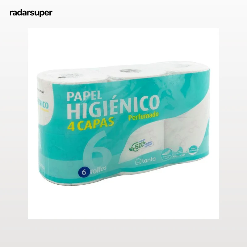 Papel higiénico Lanta 6 rollos 4 capas perfumado