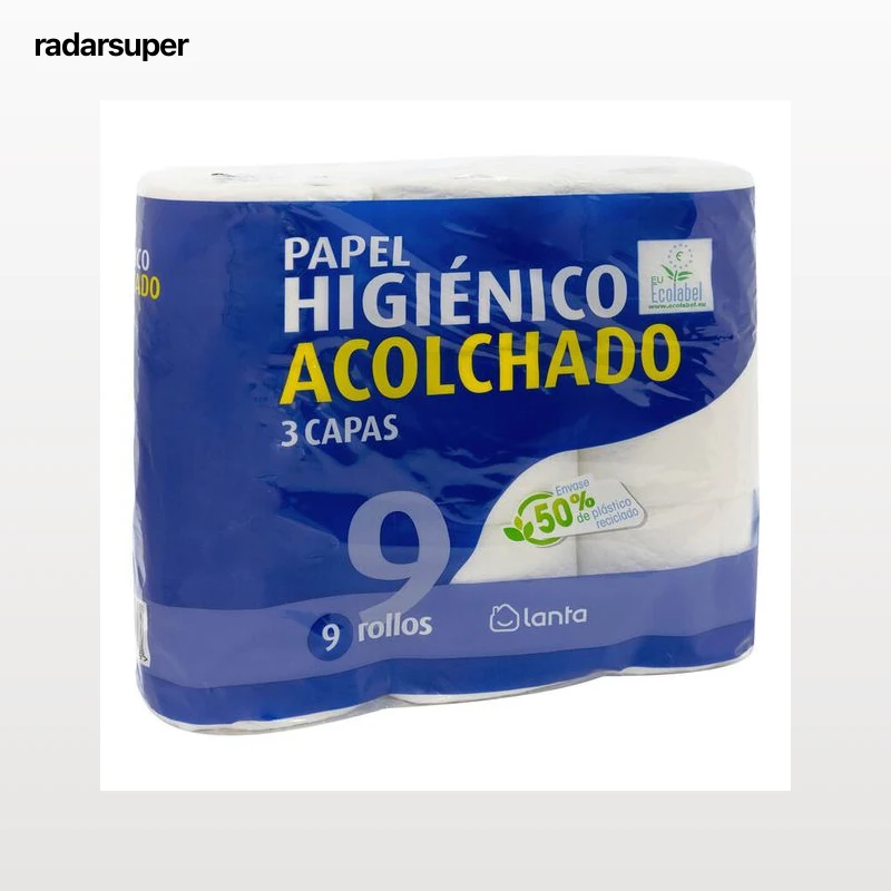 Papel higiénico Lanta 9 rollos triple capa acolchado