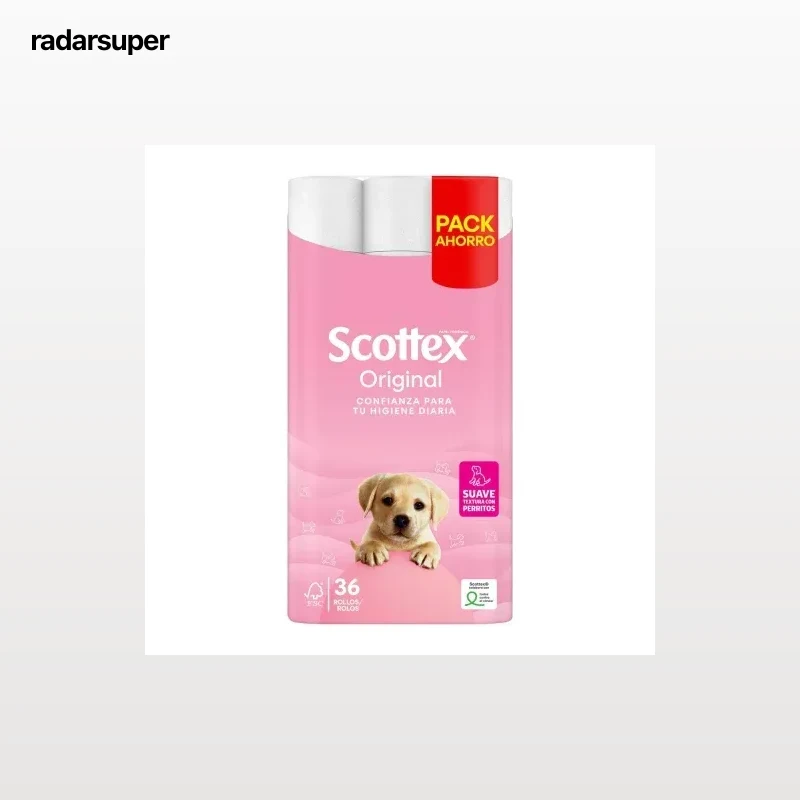 Papel higiénico Original Scottex 36 rollos.
