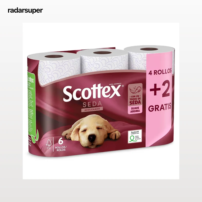 Papel higiénico seda Scottex 4+2 uds