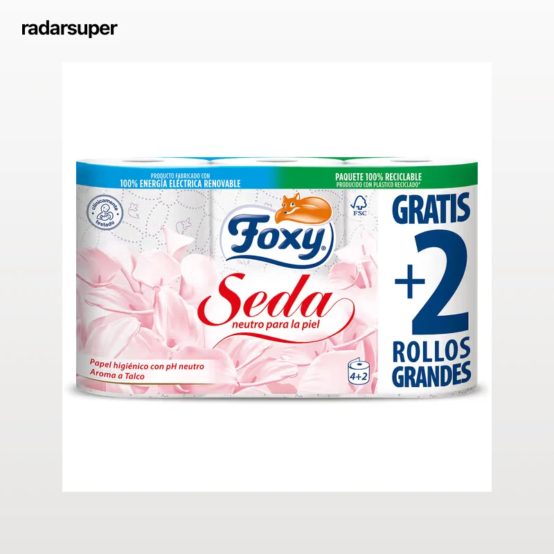 Papel higiénico seda Foxy 6 unidades