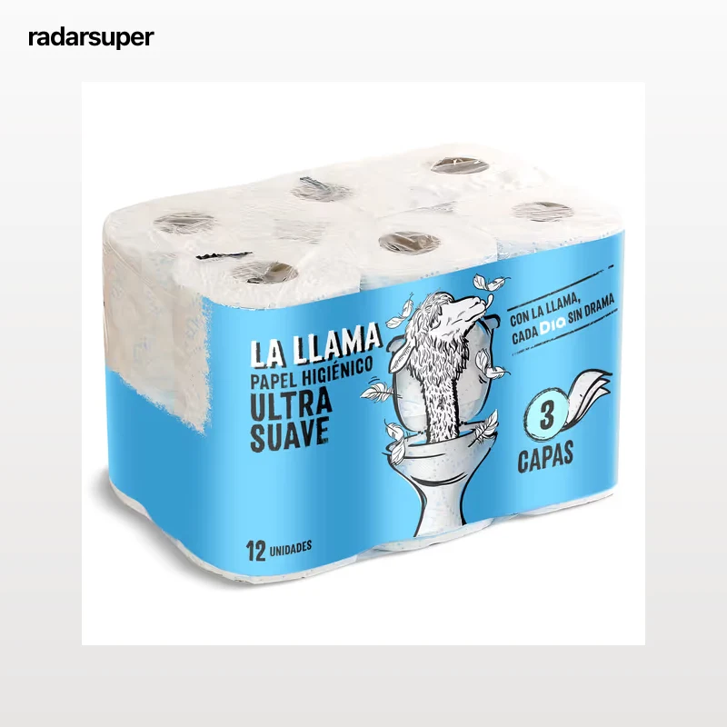 Papel higiénico suave 3 capas Dia La Llama 12 unidades
