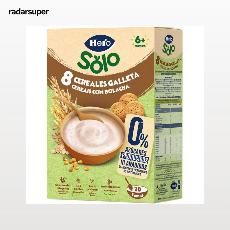 Papilla 8 cerales y galleta Hero Solo 340g