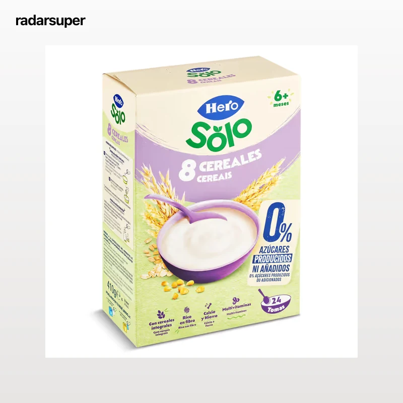 Papilla 8 cereales sin azúcares añadidos Hero 410 g
