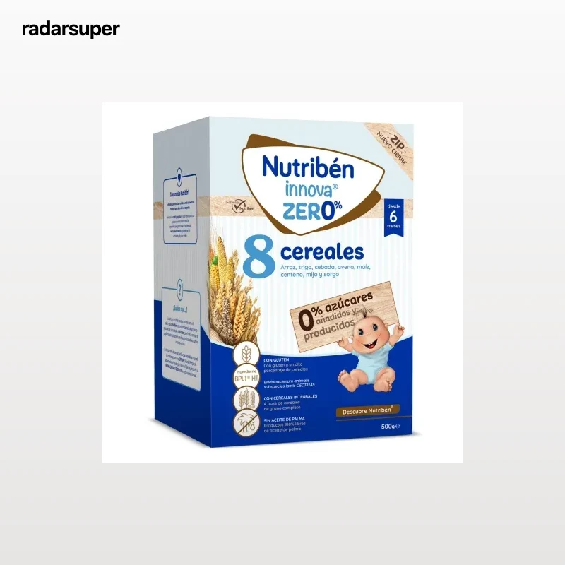 Papilla infantil desde 6 meses 8 cereales Nutribén Innova zero% 500 g.