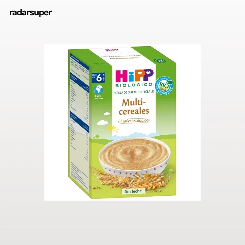 Papilla infantil desde 6 meses cereales integrales muticereales ecológico Hipp Biológico sin lactosa 400 g.