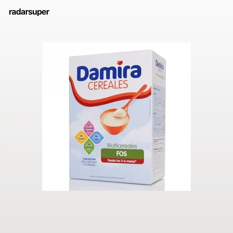 Papilla infantil desde los 5-6 meses multicereales fos Damira sin lactosa 600 g.