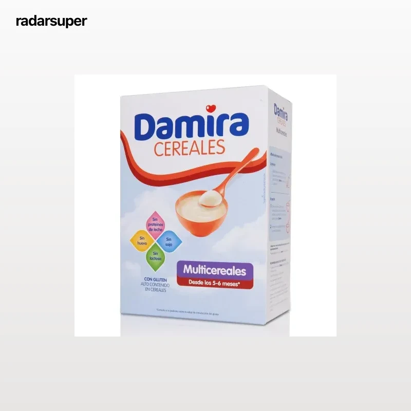 Papilla infantil desde los 5 meses  8 Cereales Damira sin lactosa 600 g