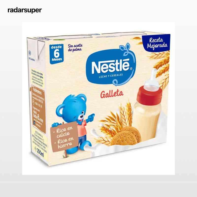 Papilla líquida leche y cereales galleta Nestlé caja 2 x 250 ml