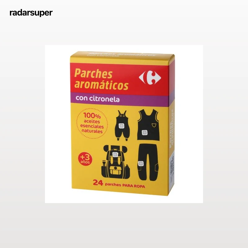 Parches aromáticos con citronela Carrefour 24 ud.