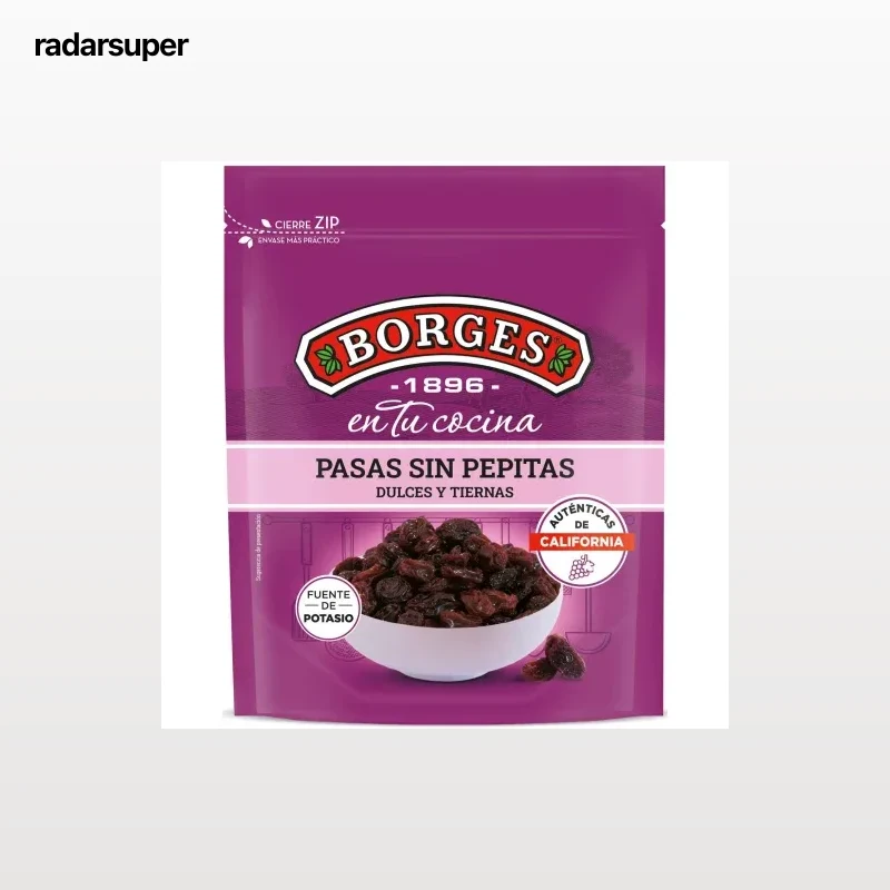 Pasas sin pepitas Borges sin gluten doy pack 150 g.