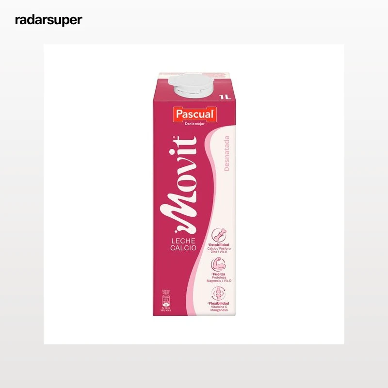 PASCUAL Movit Leche desnatada de vaca, con calcio y con alto contenido en vitamina D  1 l.