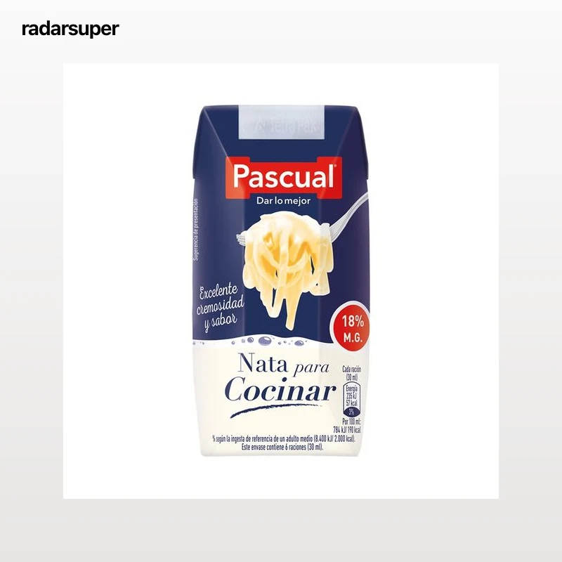 PASCUAL Nata líquida (18 % de materia grasa) para cocinar PASCUAL 200 ml.