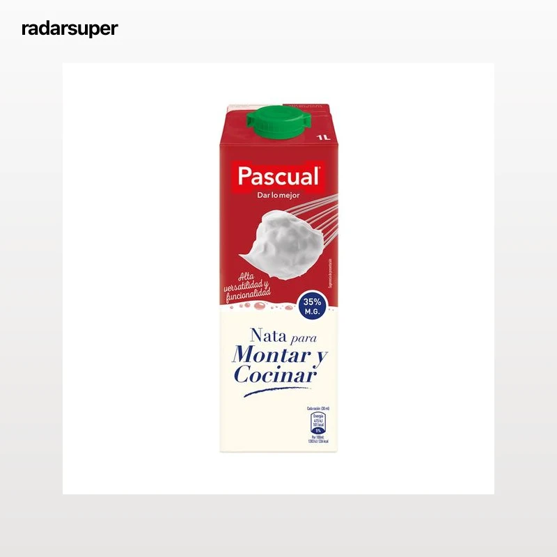 PASCUAL Nata líquida (35% materia grasa) para montar y cocinar PASCUAL 1 l.