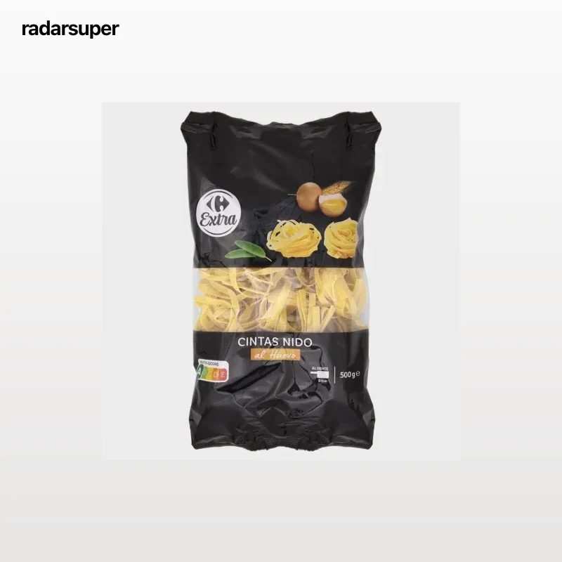 Pasta cintas nido al huevo Extra Carrefour 500 g.