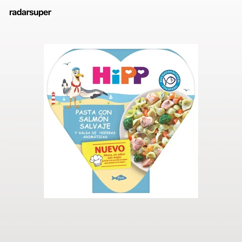 Pasta con salmón salvaje y salsa de hierbas aromáticas ecológico Hipp 250 g.