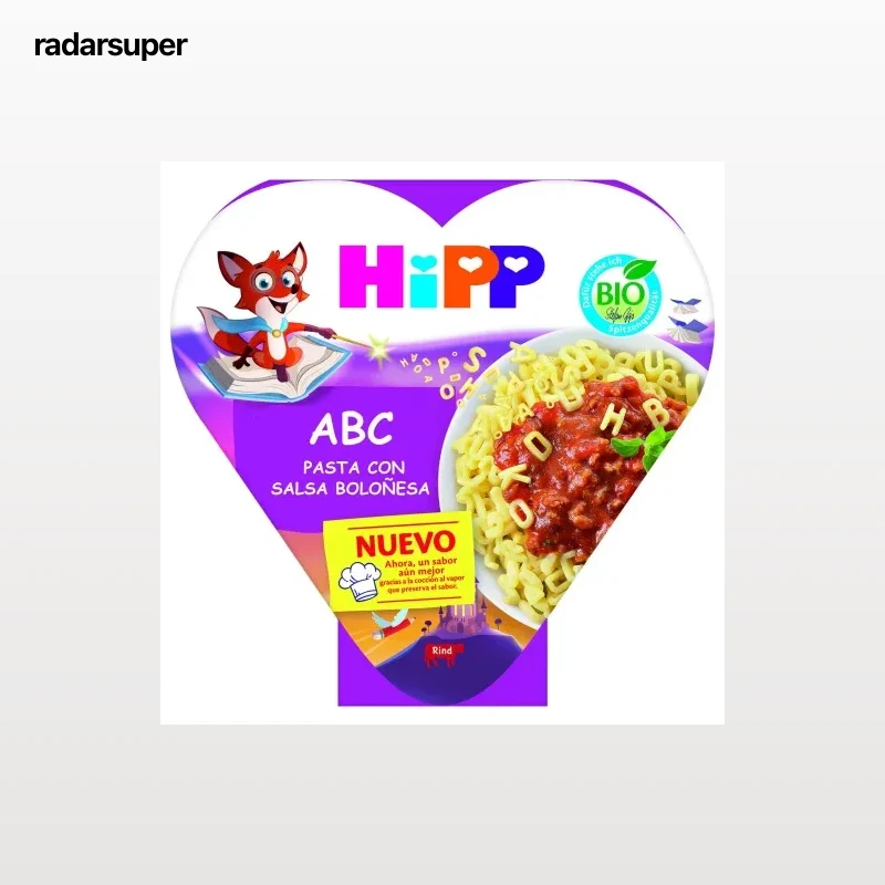 Pasta de letras boloñesa ecológico ABC Hipp 250 g.