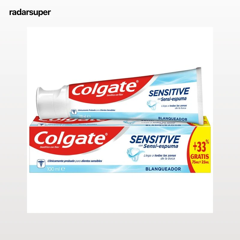 Pasta de dientes blanqueadora Colgate Sensitive con Sensi-espuma 100ml
