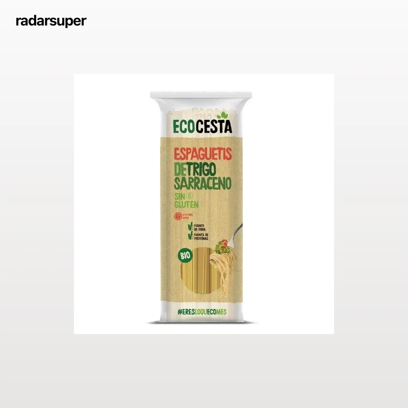 Pasta espaguetis de trigo sarraceno ecológicos Ecocesta sin gluten 500 g.