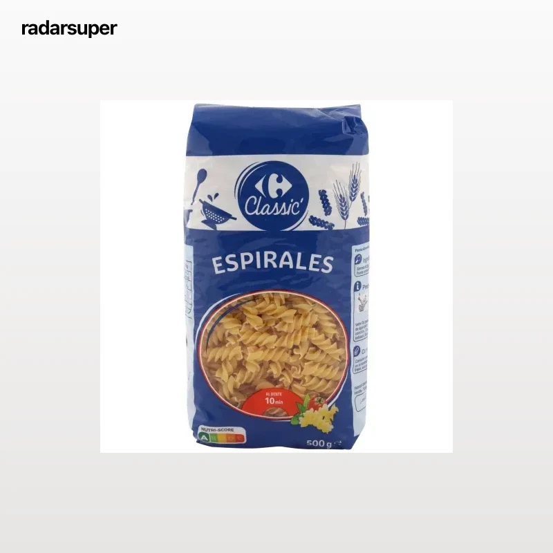 Pasta espirales Carrefour Classic 500 g.
