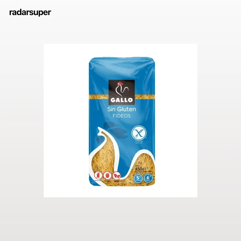 Pasta fideo Gallo sin gluten y sin lactosa 450 g.