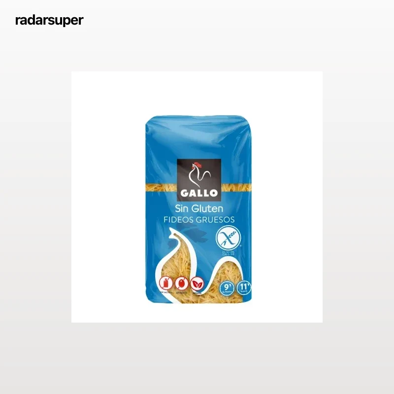 Pasta fideos gruesos Gallo sin gluten sin lactosa 450 g.