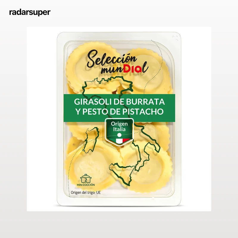 Pasta fresca girasoli de burrata y pistacho Dia Selección Mundial 250 g